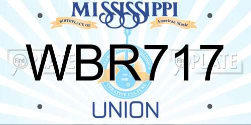 WBR717 Mississippi License Plate