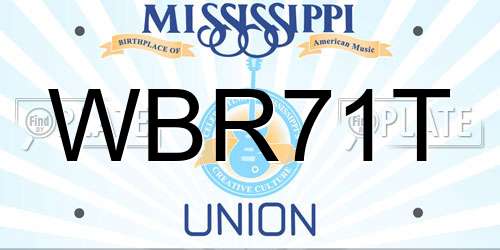 WBR71T Mississippi License Plate
