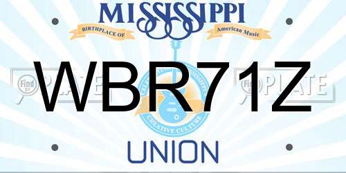WBR71Z Mississippi License Plate