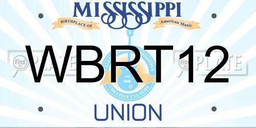 WBRT12 Mississippi License Plate