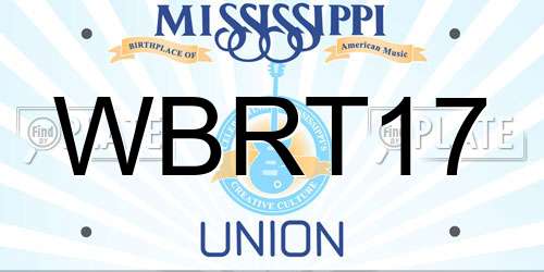 WBRT17 Mississippi License Plate