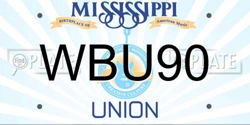 WBU90 Mississippi License Plate