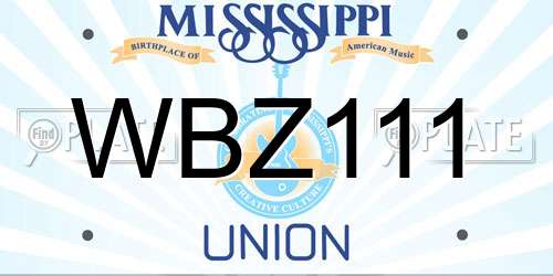 WBZ111 Mississippi License Plate