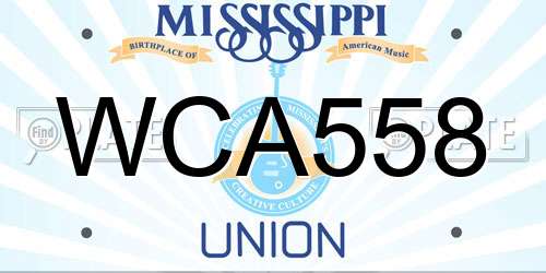 WCA558 Mississippi License Plate
