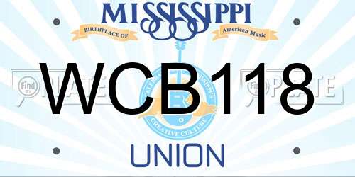 WCB118 Mississippi License Plate