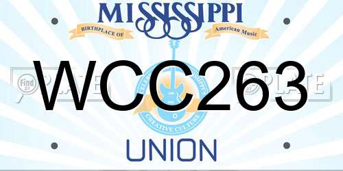 WCC263 Mississippi License Plate