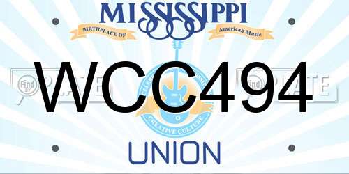 WCC494 Mississippi License Plate
