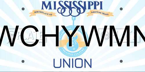 WCHYWMN Mississippi License Plate