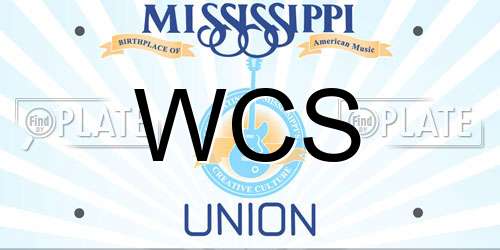 WCS Mississippi License Plate