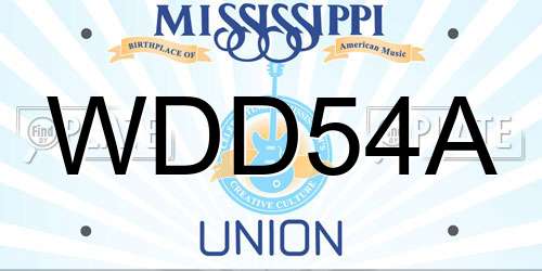 WDD54A Mississippi License Plate