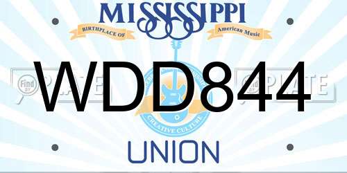 WDD844 Mississippi License Plate