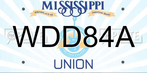 WDD84A Mississippi License Plate