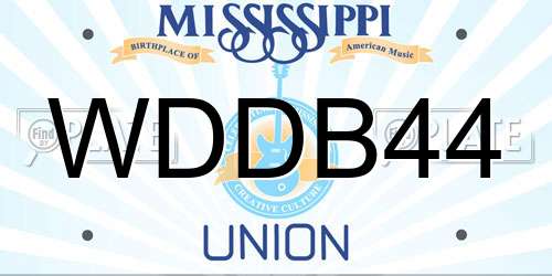 WDDB44 Mississippi License Plate