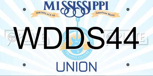 WDDS44 Mississippi License Plate