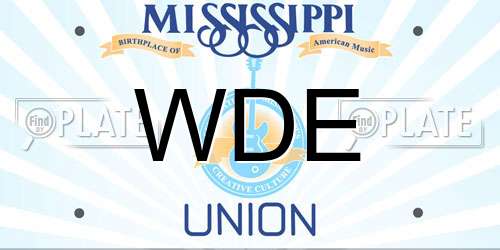 WDE Mississippi License Plate