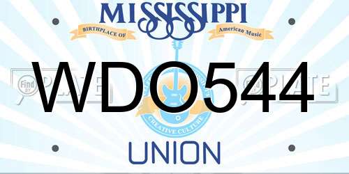 WDO544 Mississippi License Plate