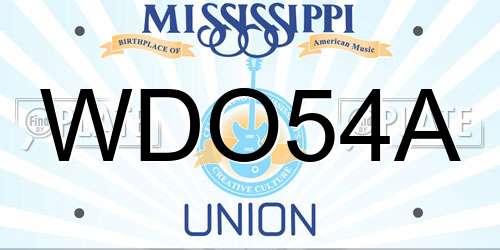 WDO54A Mississippi License Plate