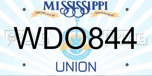 WDO844 Mississippi License Plate