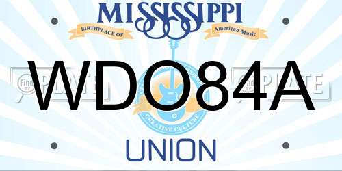 WDO84A Mississippi License Plate