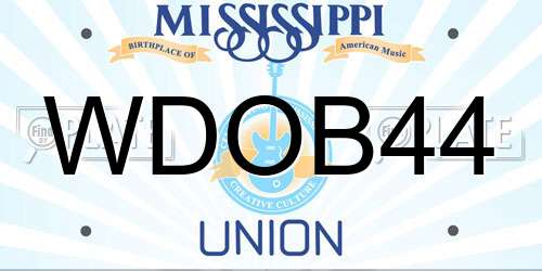 WDOB44 Mississippi License Plate