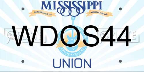 WDOS44 Mississippi License Plate