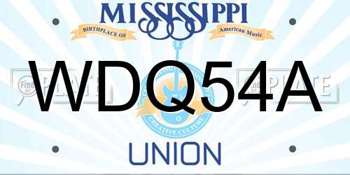 WDQ54A Mississippi License Plate