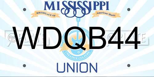 WDQB44 Mississippi License Plate