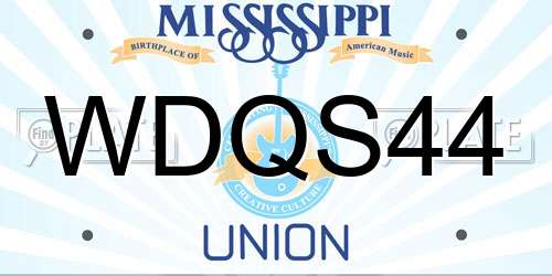 WDQS44 Mississippi License Plate
