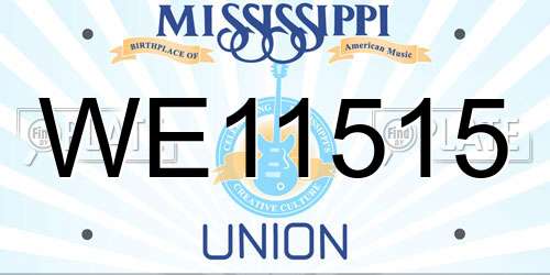 WE11515 Mississippi License Plate