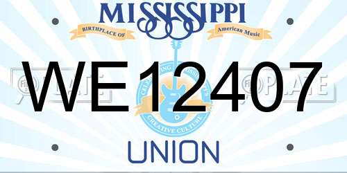 WE12407 Mississippi License Plate