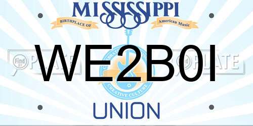 WE2B0I Mississippi License Plate