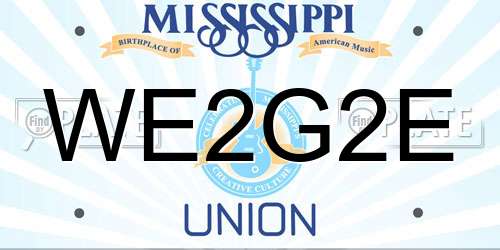 WE2G2E Mississippi License Plate