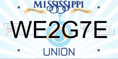 WE2G7E Mississippi License Plate