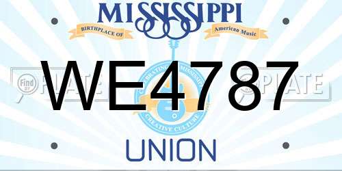 WE4787 Mississippi License Plate