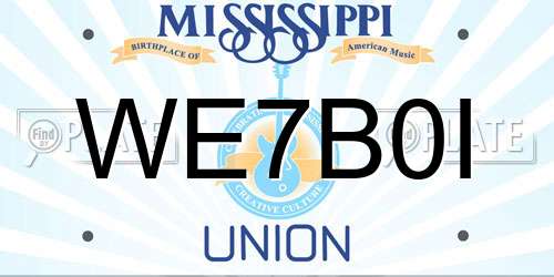 WE7B0I Mississippi License Plate