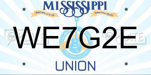 WE7G2E Mississippi License Plate