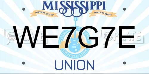 WE7G7E Mississippi License Plate
