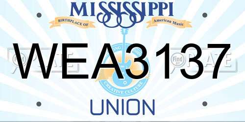 WEA3137 Mississippi License Plate