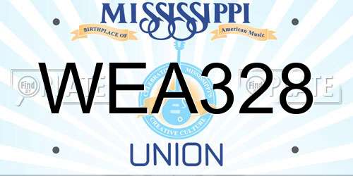 WEA328 Mississippi License Plate