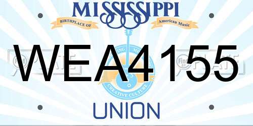 WEA4155 Mississippi License Plate