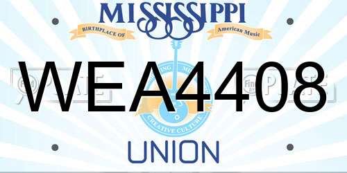 WEA4408 Mississippi License Plate