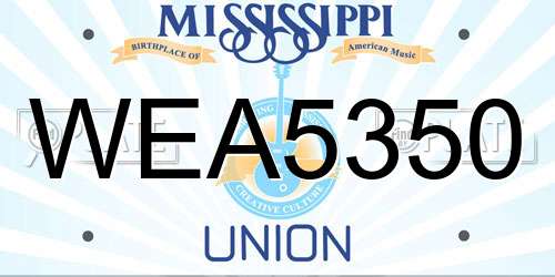 WEA5350 Mississippi License Plate