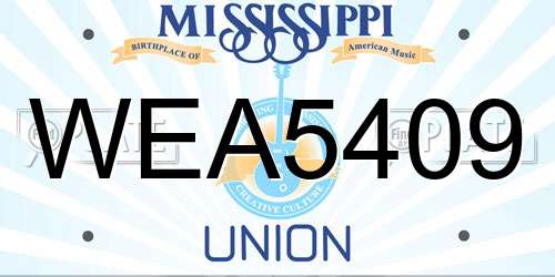 WEA5409 Mississippi License Plate