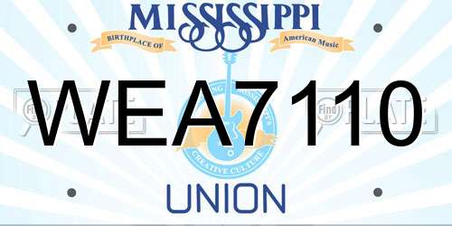 WEA7110 Mississippi License Plate