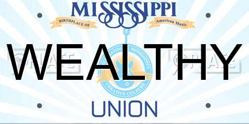 WEALTHY Mississippi License Plate