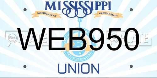 WEB950 Mississippi License Plate
