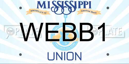 WEBB1 Mississippi License Plate