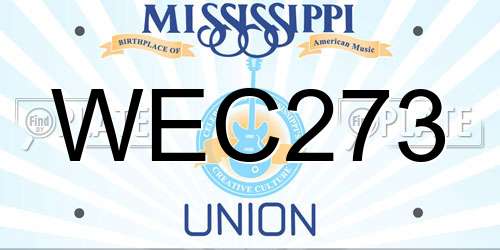 WEC273 Mississippi License Plate