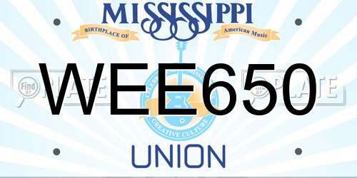 WEE650 Mississippi License Plate