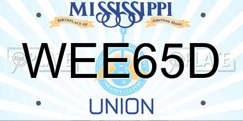 WEE65D Mississippi License Plate